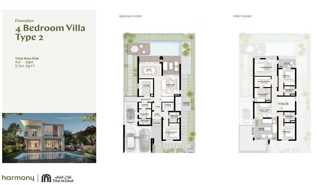 4 Bedroom Villa, Type 2, Size 3740.00 sq ft